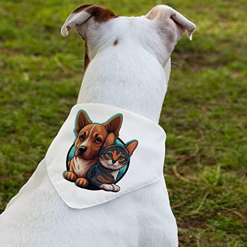 חתולים וכלבים צווארון בנדנה לחיות מחמד - החברים הכי טובים ציטוטים צווארון צעיף - כלב מודפס בנדנה - XL