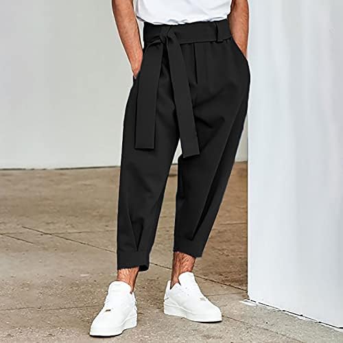 מכנסי רגל רחבים לגברים מכנסיים בעיצוב מוצק מכנסיים רחבים מזדמנים מכנסיים ארוכים רופפים מכנסי טרנינג