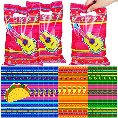 100 יח 'מקסיקני פיאסטה תיקים תיקים שקיות ממתקים מקסיקניות סינקו דה מאיו מסיבת גודי פופקורן שקיות