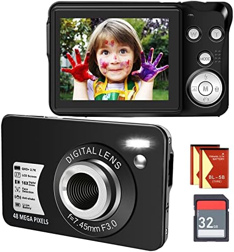 מצלמה דיגיטלית, מצלמת ילדים לבני נוער נערים ונערות, מצלמה דיגיטלית של 48 מגה -בת