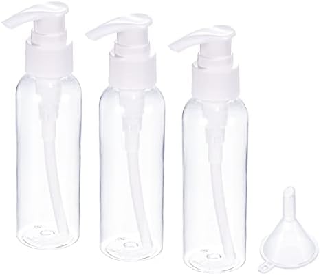 M Meterxity 3 ב 1 מתקן בקבוקי משאבת פלסטיק ברור - מכולות בקבוק משאבת קרם שמפו עם משפך חלים על נסיעה עסקית