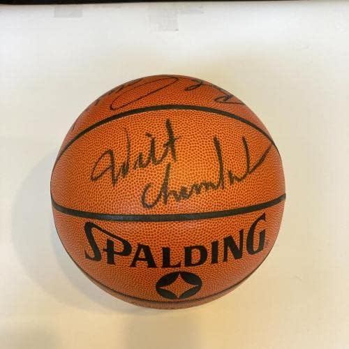 WILT CHAMBERLAIN KAREEM ABDUL -JABBAR NBA אגדות חתמו כדורסל JSA COA - כדורסל חתימה