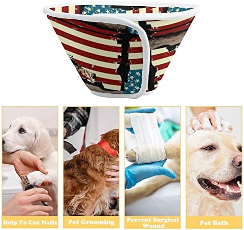 קו אמריקאי דגל כלב קונוס צווארון מתכוונן לחיות מחמד התאוששות צווארון מגן צווארון לכלבים חתולים