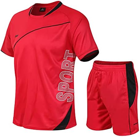 חולצת טריקו אימונית+ערכות מכנסיים קצרות לגברים בקיץ תלבושות כדורגל חיצוניות מהירות יבש מהירות