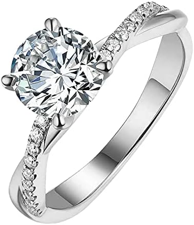 טבעת חתונה לבנה גולדסילבר 5-11 925 נשים בגודל ריינסטון טבעות טבעות תכשיטים חישוק מצב רוח