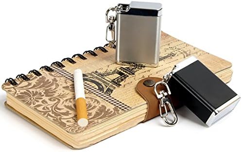 מאפרה ניידת של Honoro Metal, מאפרה סיגריות חיצוניות עם מכסה, מחזיק מפתחות, כסף מלבני בגודל גדול
