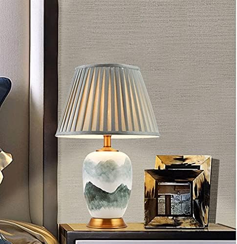 LXXSH חדש מנורת שולחן בסגנון סיני רטרו קרמיקה סלון ספה קפה מנורה לקישוט מנורה אמריקאית פשוט