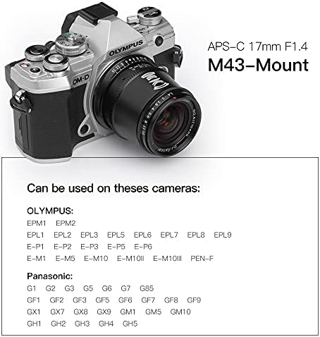 TTARTISAN 17 ממ F1.4 עדשת מצלמת מיקוד ידנית למצלמת M43 MOUNT כמו OLYMPUS/PANASONI F E-M10II E-M10III