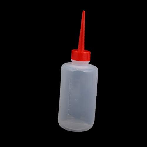 X-DREE 5 PCS 250 מל LDPE סחיטת אדום סחיטה אדומה פה סדנה תווית תווית שמן בקבוק דבק נוזלי (5 UNIDS 250 מל
