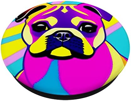 כלב פאג צבעוני בהיר לאוהבי כלבים פופ -סגולות פופגריפ הניתן להחלפה