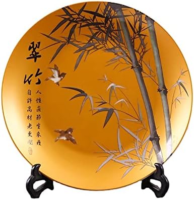 26 סמ Jingdezhen Ceramic Secure Plate במבוק בסגנון סיני ארון יין ארון טלוויזיה קישוט