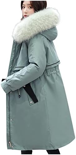 מעיל חורף לנשים לבגדי אופנה חיצוניים ארוכים מעילים כותנה מרופדת כיס זמש מעילים עם זמש קפיסה מעיל