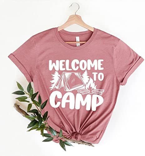 ברוכים הבאים מחנה חולצה קמפינג חולצה הרפתקאות נסיעות חולצת טי שמח חניך חולצה חופשת ילדים חולצות טיולים טבע טי