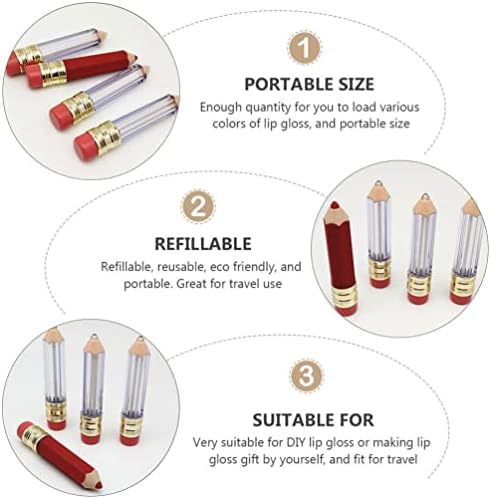 20 יחידות עיפרון בצורת גלוס צינורות ריק מיני למילוי חוזר שפתיים שמן בקבוקי ברור שפתון צינור נייד שפתיים