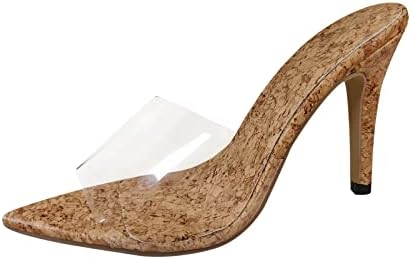 סנדלים מחודדים של אנפנג פתוחים עקב הבוהן הגבוה בוהן אופנה נעלי רצועה שקופות סנדלי נשים לנשים סנדלי