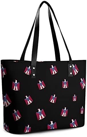 אמריקאי דגל קירח נשר נשים של תיקי כתף לשאת שקיות למעלה ידית גדול קיבולת מזדמן עבור קניות נסיעות עבודה