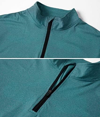חולצות אתלטיות של שרוול ארוך של גברים קרווורנוני 1/4 סוודר רוכסן מהיר סווטשירט ספורט פעיל יבש לחדר כושר אימון