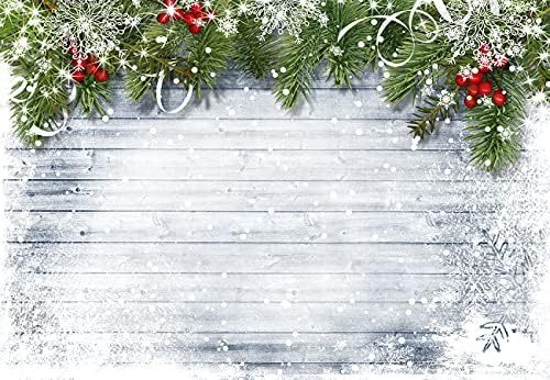 Yynxsy 8x6ft נושא חג המולד רקע רקע רקע רקע עץ קרש פתית שלג רקע רצפת עץ חג המולד רקע חדר בית קישוט רקע חג המולד