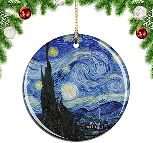 Weitino Holland Starry Night Van Gogh חג המולד חג המולד עץ קישוט קישוט