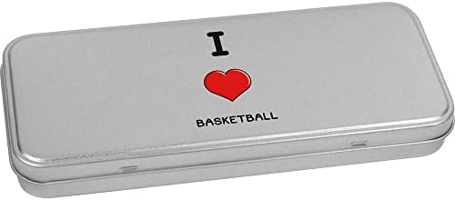 Azeeda 170 ממ 'אני אוהב כדורסל' מתכת צירים/קופסת אחסון