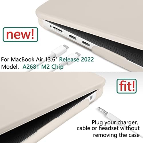 מארז Meegoodo עבור MacBook Air 13.6 אינץ 'מארז 2022 שוחרר A2681 עם שבב M2, מחשב נייד מארזים קשיחים