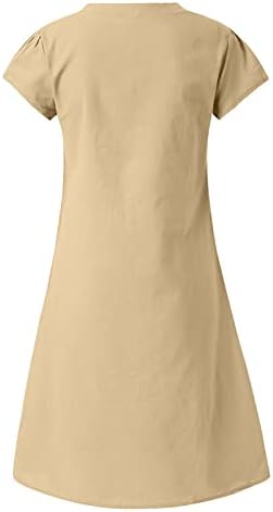נשים של שרוול קצר עם צווארון חולצה שמלה מזדמן קיץ נדנדה חוף שמלה רופף מידי שמלת אונליין זורם טוניקת שמלות