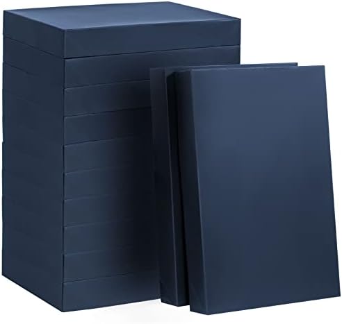 קופסאות חולצה עם מכסים, Nignya 12 חבילה 14.2 ”X9.5” X1.96 ”חוסן בינוני חיל הוי כחול קופסת קופסאות קרטון נייר