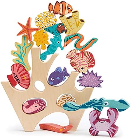 מכרז עלה צעצועי-לערום אלמוגים שונית-צבעוני עץ לערום אלמוגים שונית צעצוע סט שיפור איזון פעילויות