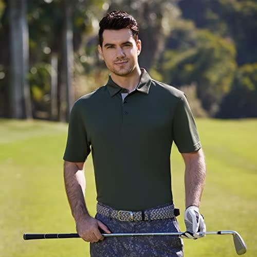 חולצת גולף גברים שרוול קצר לחות פיתול פיתול יבש בכושר ביצועים חולצות פולו גולף מזדמן מוצק לגברים לגברים