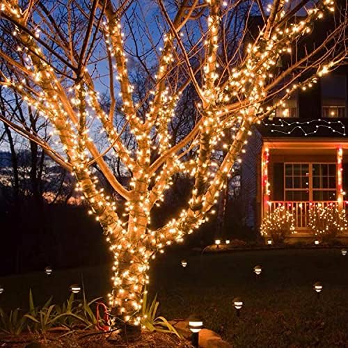 אורות חג המולד בחוץ 405 רגל 1000 אורות מחרוזת ארוכים לד, תקע עמיד למים אורות פיות מנצנצים עם