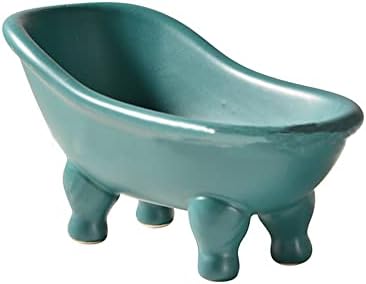 קרמיקה קרמיקה טופף רגליים ויקטוריאנית אמבטיה בצורת חרסינה בר סבון מחזיק כלים