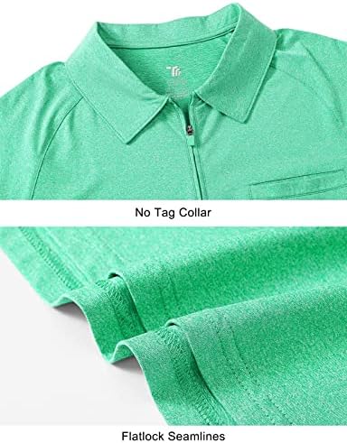 חולצות פולו לנשים TBMPOY חולצות שרוול קצר UPF 50+ רוכסן גולף אתלטי חולצות טיול חולצות ספורט יבש קלות