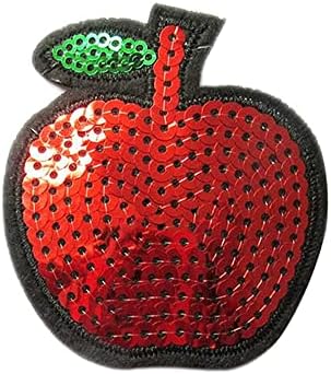 חבילת yycraft של 24 יח 'נמשכים אדומים של פייטים תפוח 2 5/8 ברזל על אפליקציות טלאים רקומים קישוט