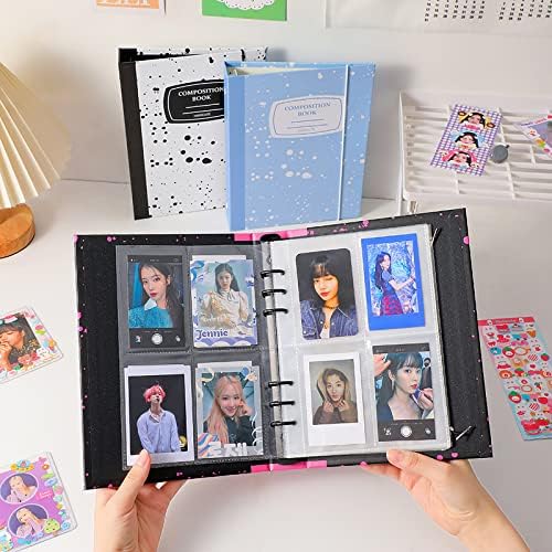 Qiuchenyh A5 קלסר אלבום Photocard עם 25 יחידות עמודים פנימיים 3 אינץ 'אלבום תמונות שרוולי kpop