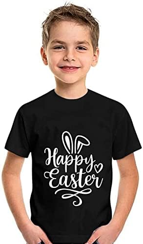 הדפסים של יום הפסחא הדפסים חולצות פעוטות ילדה בנים שרוול קצר ארנב חולצת טריקו ילדים בנות טי טופ