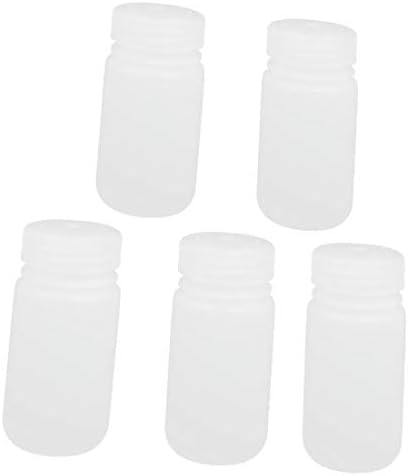 X-DREE 5 יחידות 100 מל פלסטיק עגול מעבדה מעבדה בקבוק דגימה מעבה לבקבוק לבן (5 יחידות 100 מל