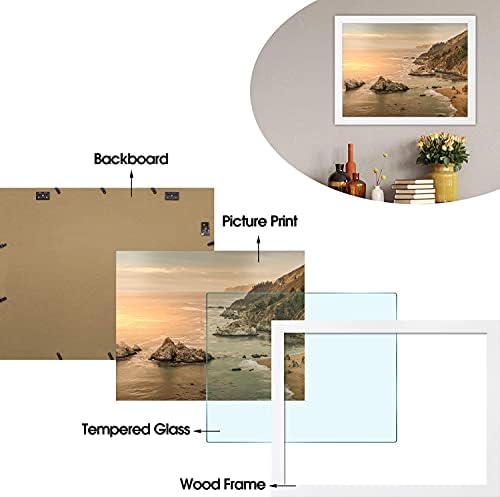 אמנות גולדן סטייט, 3 מחשבים מגדירים מסגרות צילום מעץ מוצק תצוגה 8x10 אינץ ', 16x20 אינץ', תמונות
