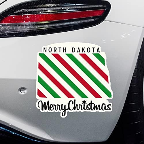 מדבקות חג מולד צפון דקוטה מדבקות מדינת בית מררי חג המולד צפון דקוטה מפת מכונית מדבקות קלטות חג המולד