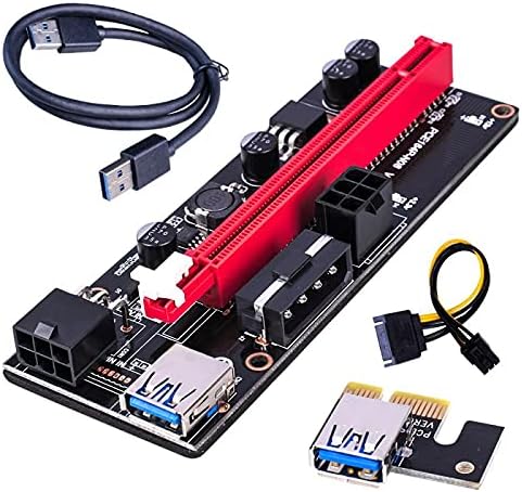 מחברים 6 יחידים חדשים ביותר ver009 USB 3.0 PCI -E Riser ver 009S Express 1x 4x 8x 16x מאריך