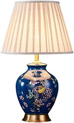 UXZDX רומנטי כחול חרסינה מנורה שולחן קרמיקה לסלון חדר שינה מנורת מיטה ליד מיטה שולחן אור אור אור אור