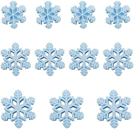 יוקאן 60 יחידים שרף כחול כחול קסמי פתית שלג 3 גדלים מתנפחים לתכשיטים בחורף לחג יוצר סקראפוזינג